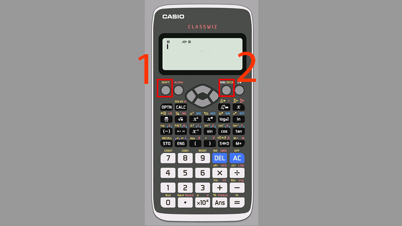 Chọn Shift và chọn Mode Setup